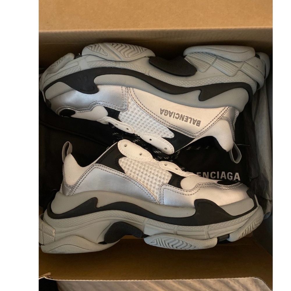 Balenciaga Men's Gray and Black Sneakers